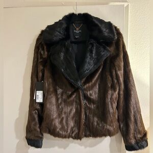 Marciano Caroline Jacket FAUX FUR MINK COAT SIZE 0